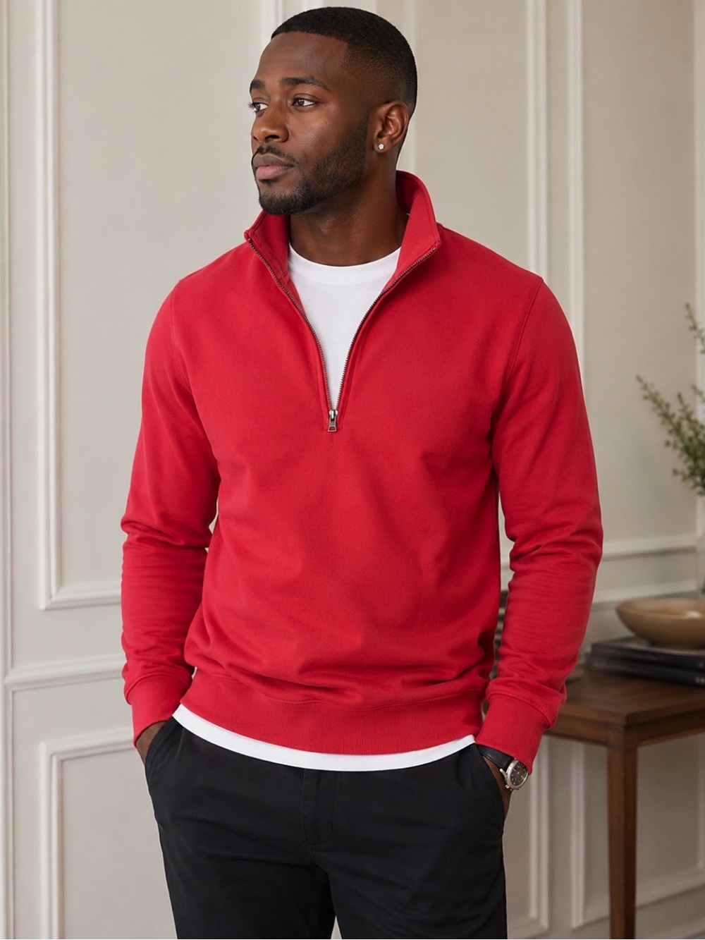 Nike Red Dri-Fit Half-Zip Pullover